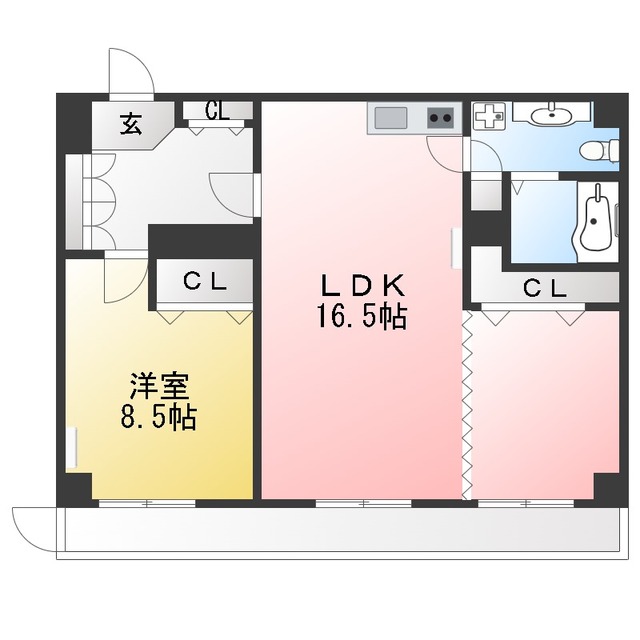 このフロアには1部屋しかないので、横からの音等を気にする必要がありませんね♪広々としたL字型のリビング。