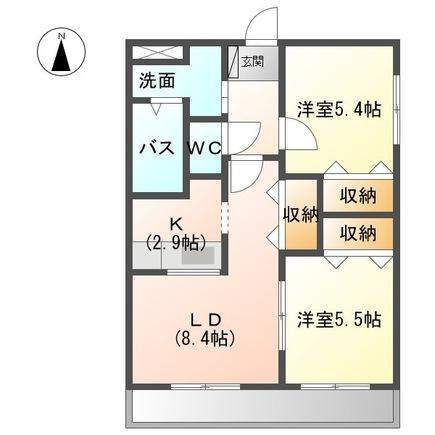 追い焚き付き2LDK・1階・角部屋。