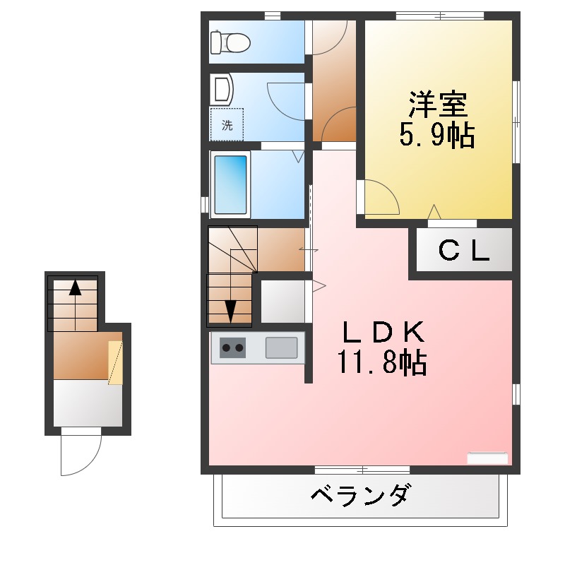 1フロアに1部屋なので隣室からの音を気にする必要がありません。