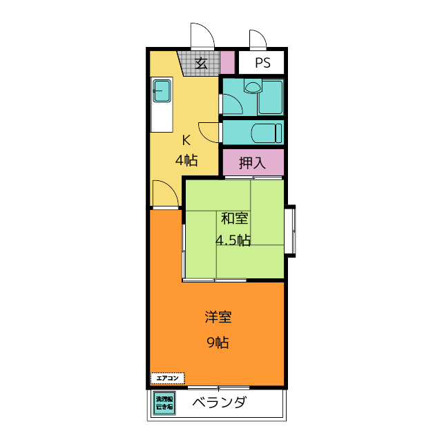 エレベーター付きマンション。1K並みの家賃で2部屋あり、寝室と分けて使えます。無料インターネット導入済み。
