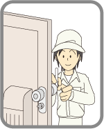 玄関ドアシリンダーイラスト